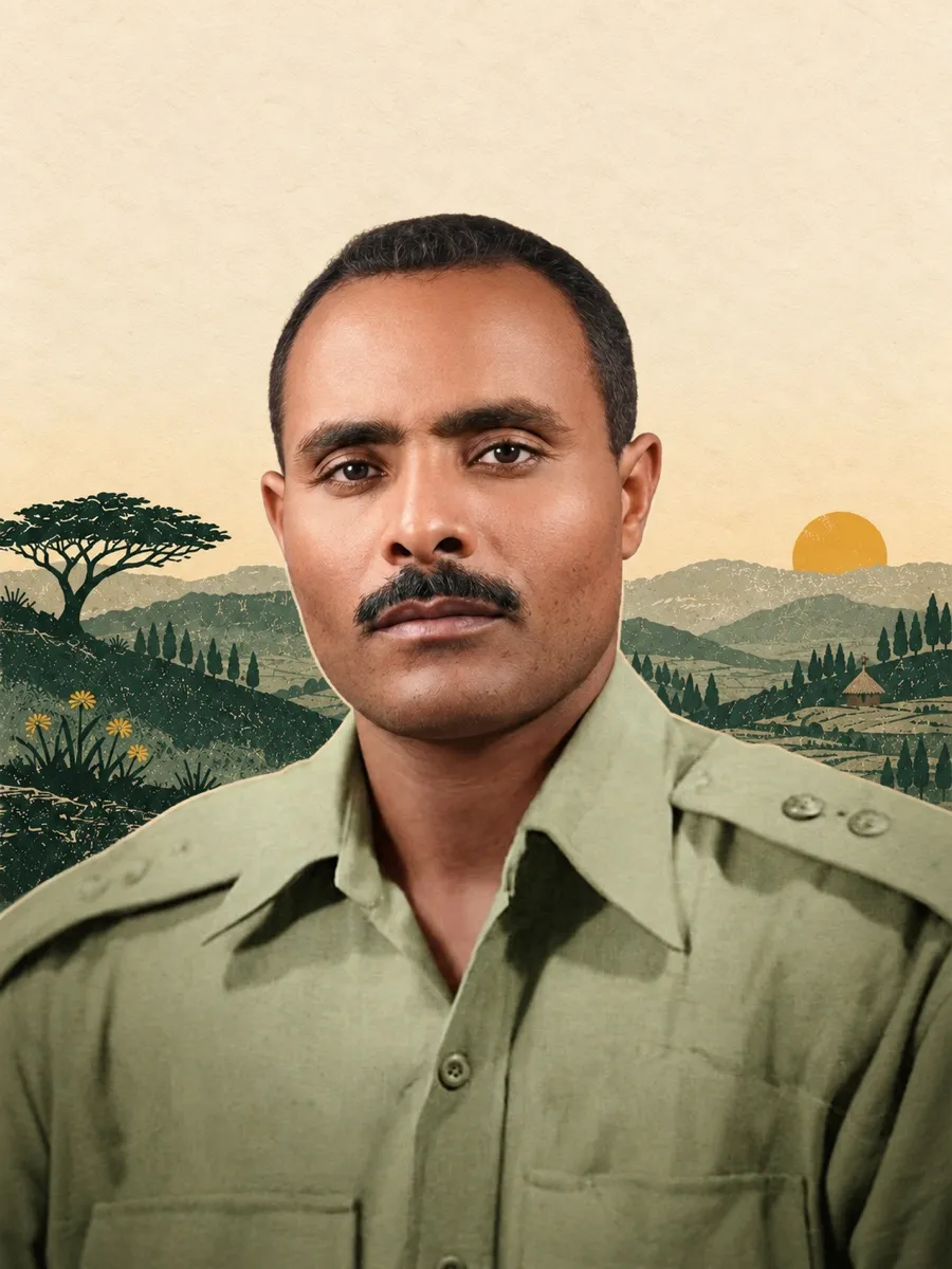 Portrait of Major Berhanu Derbew in uniform